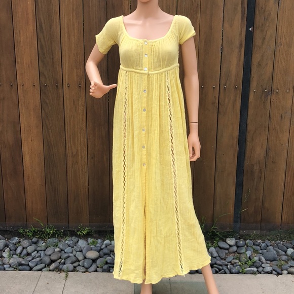 Jen's Pirate Booty Dresses & Skirts - NWT SZ S Jens Pirate Booty Gauze Yellow Summer Maxi Dress